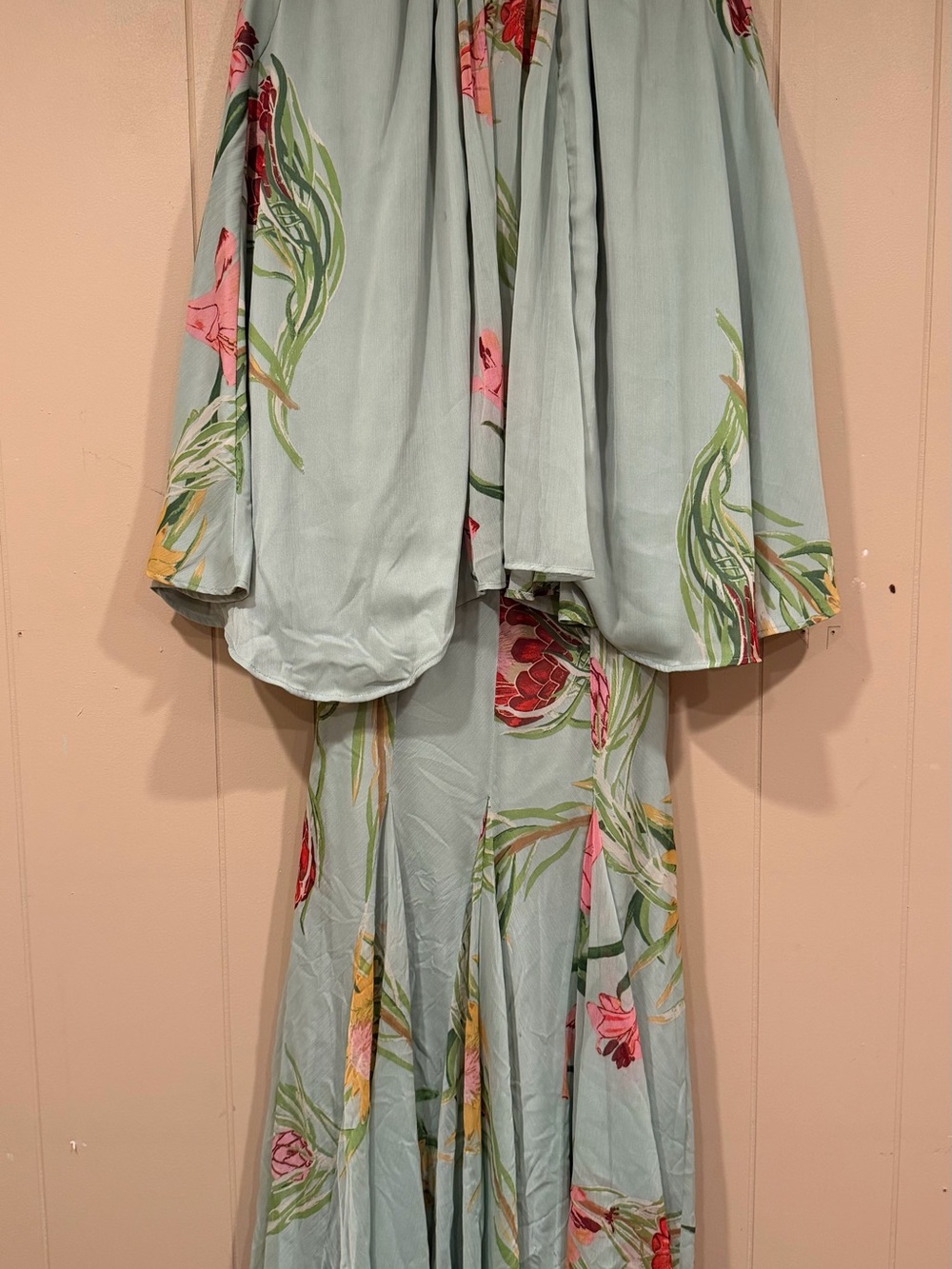 ASOS Light Blue Floral Maxi Dress with Pink & Yellow Blooms